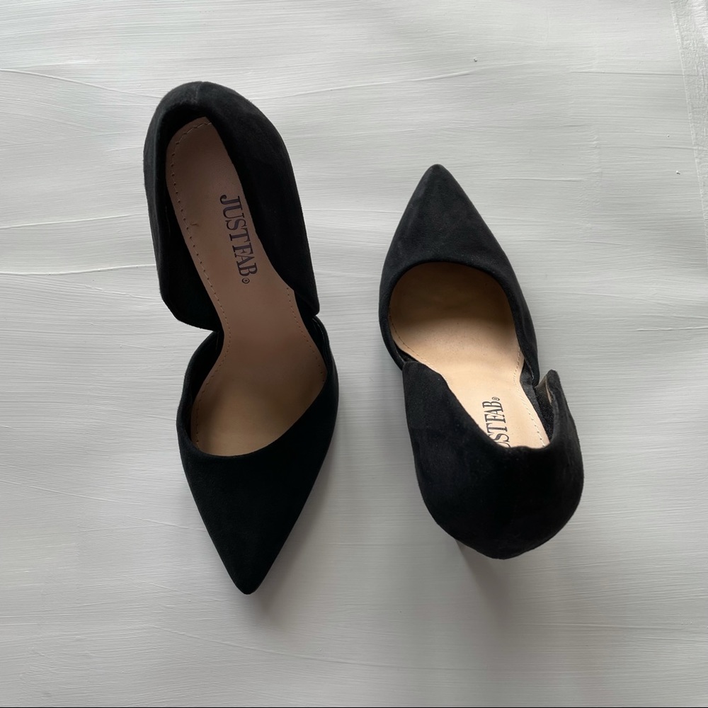 size 5.5 stilletos black suede